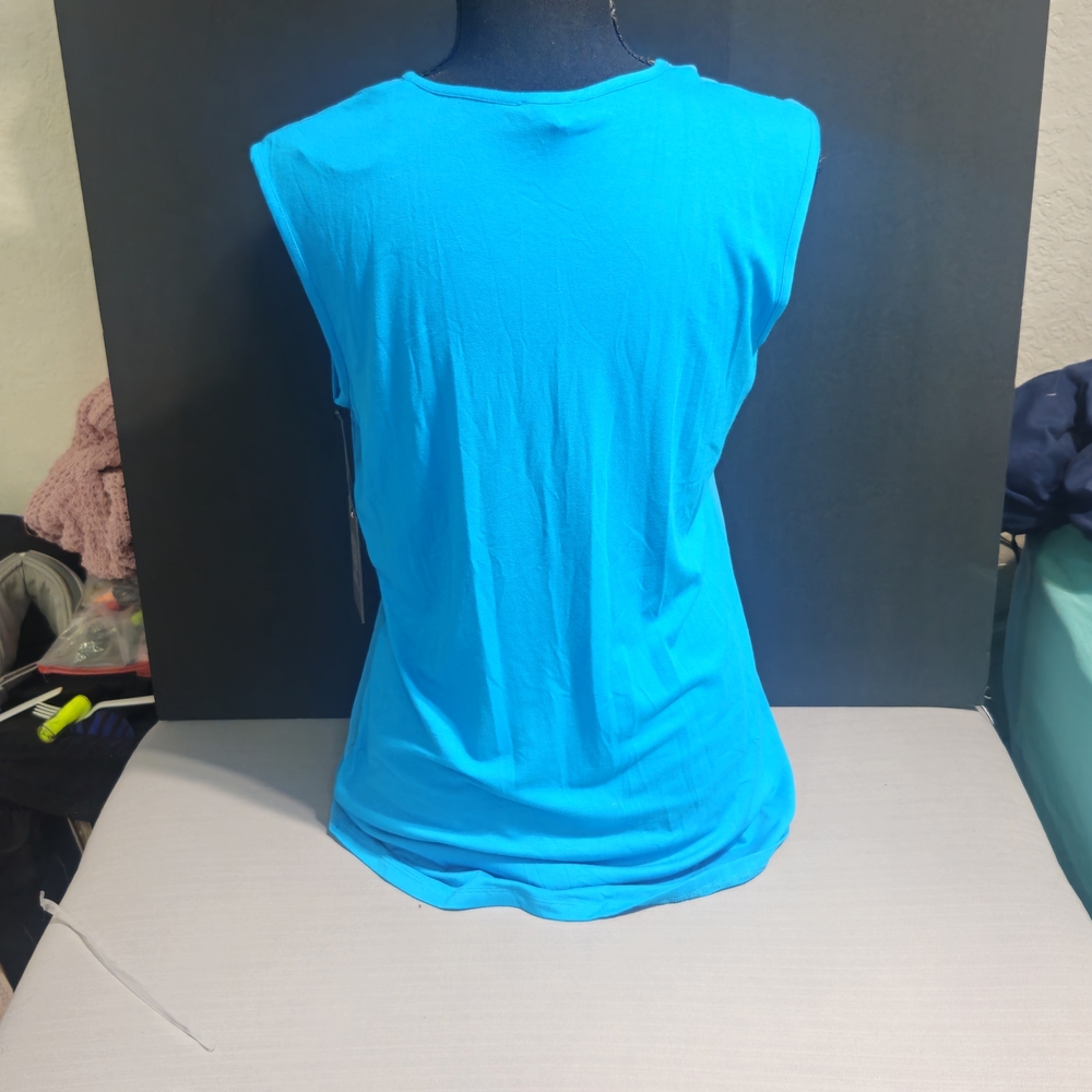Vince Camuto Turquoise Sleeveless V-Neck Top image 5
